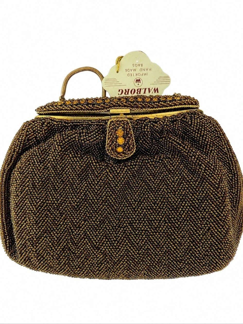 Vintage Walborg Pierette Hand Beaded Evening Bag Made In France NWT
